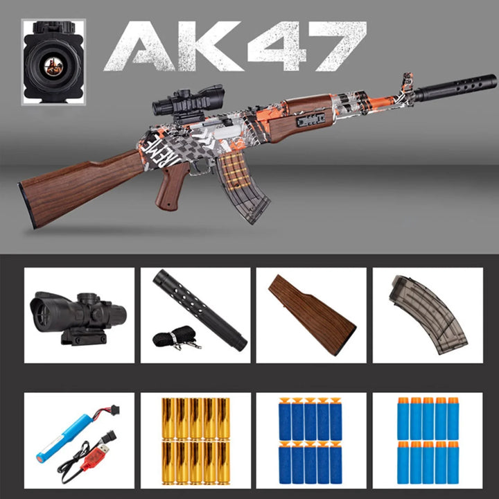 Fusil semi-automatique AK47, pistolet nerf réaliste