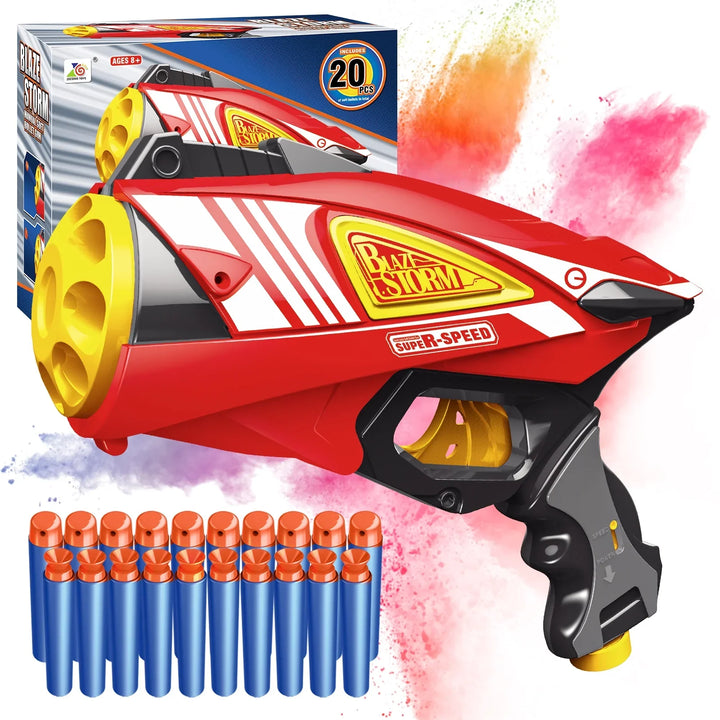 pistolet nerf blaster rouge à 8 balles pour enfant