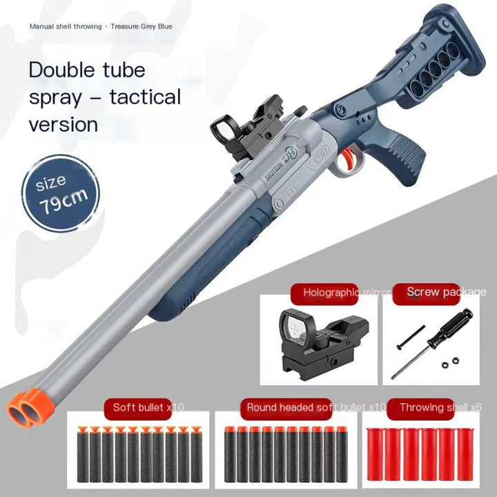 Fusil de chasse à double canon à éjection de cartouches Nerf