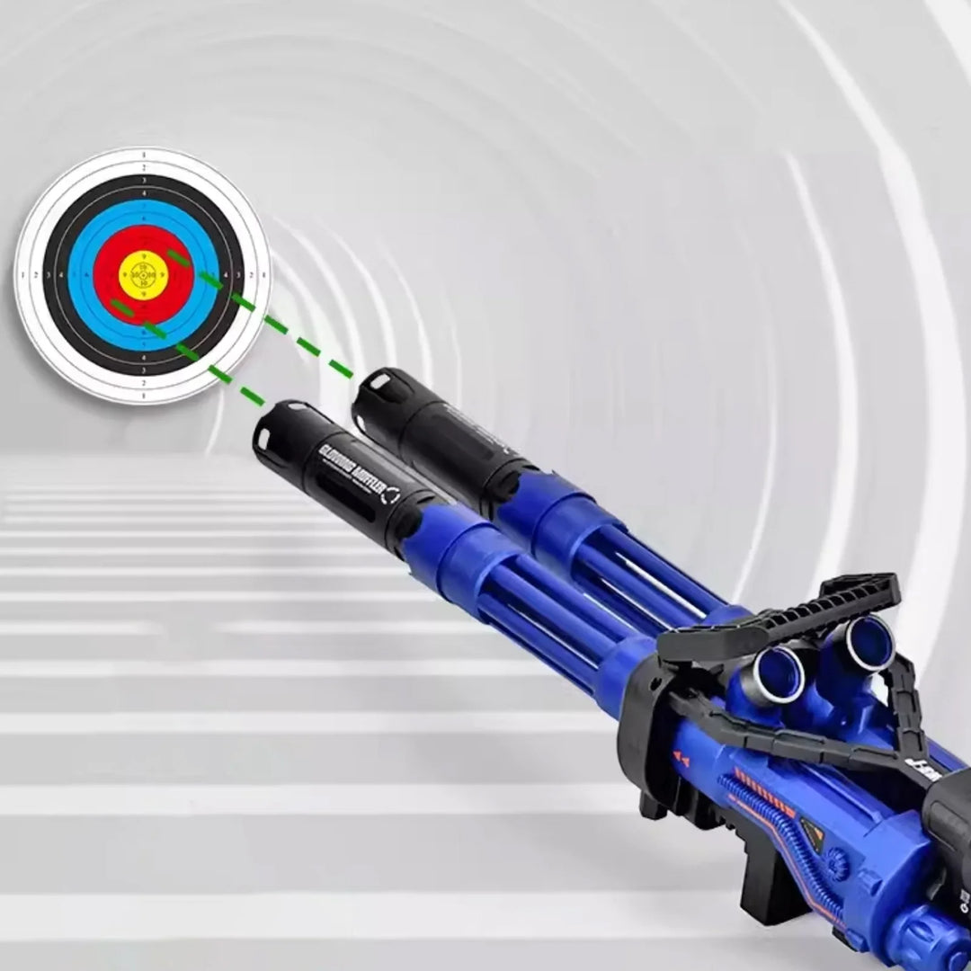Mitrailleuse Gatling à double canon Gel Blaster