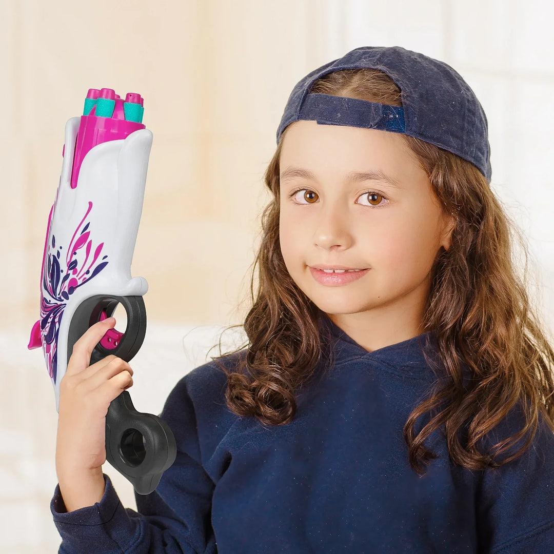 pistolet à platine rose à 5 coups pistolets nerf