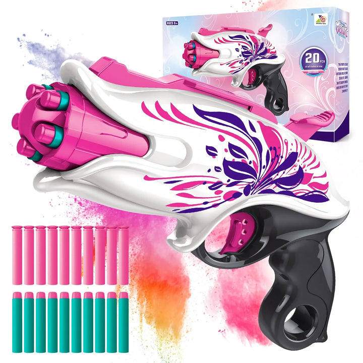 pistolet à platine rose à 5 coups pistolets nerf