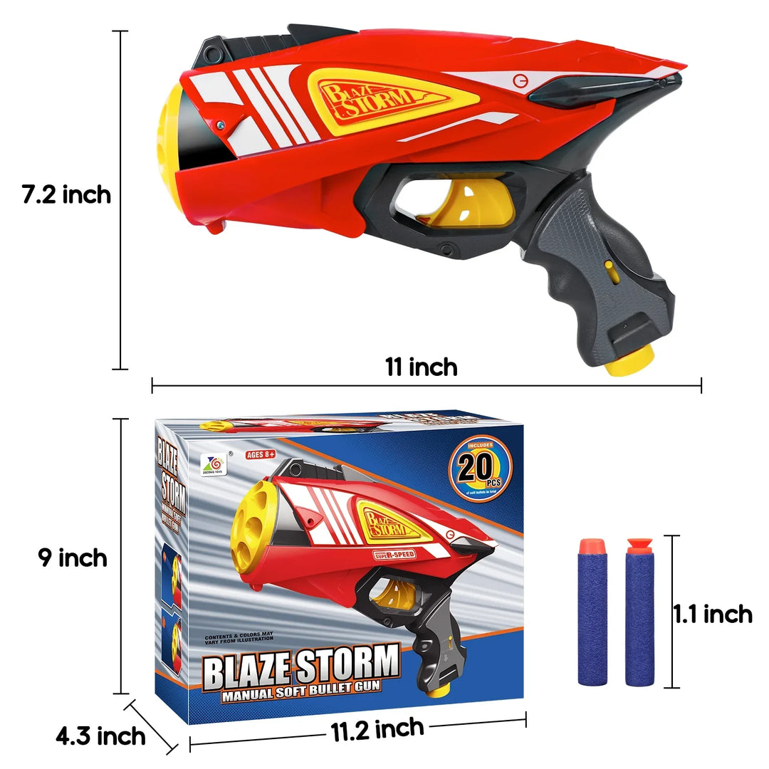 pistolet nerf blaster rouge à 8 balles pour enfant