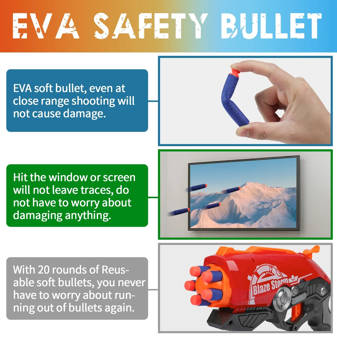 pistolets nerf à platine rouge à 5 balles