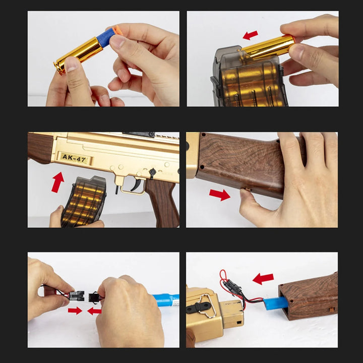 Fusil semi-automatique AK47, pistolet nerf réaliste