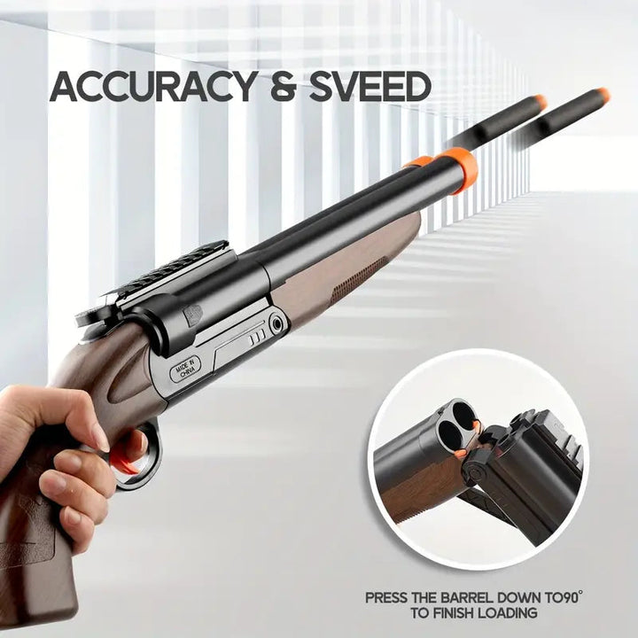 Fusil de chasse à double canon à éjection de cartouches Nerf