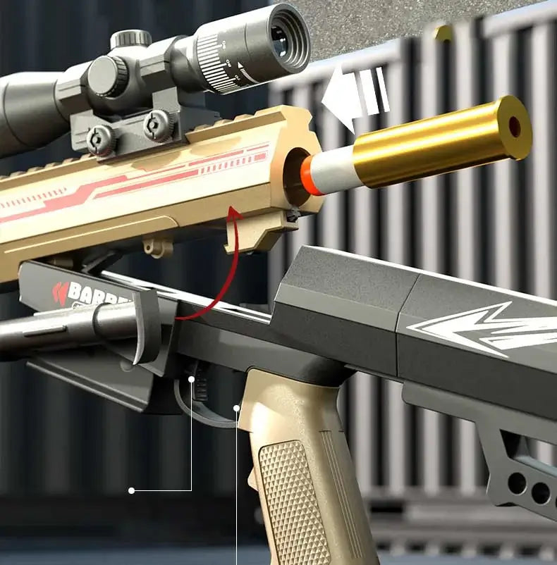 Pistolet de sniper Barrett à chargement pliable Pistolets Nerf