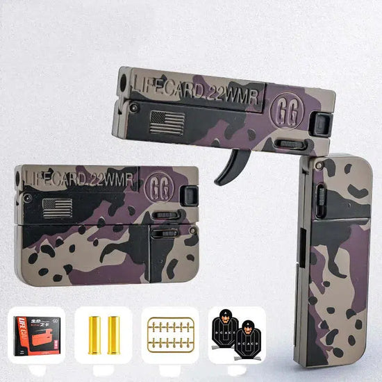 Pistolet jouet pliable à balles souples en alliage LifeCard