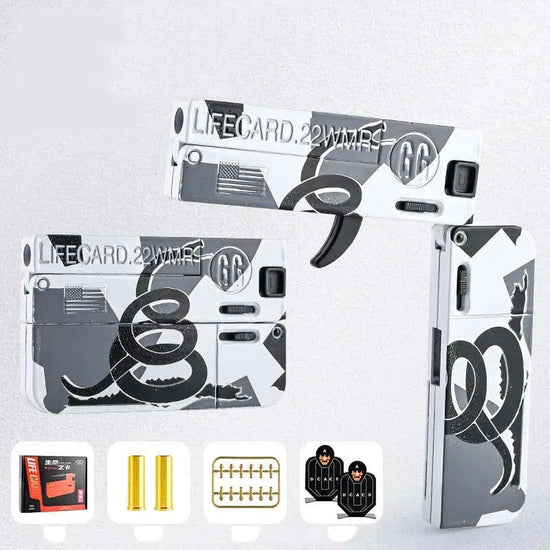 Pistolet jouet pliable à balles souples en alliage LifeCard