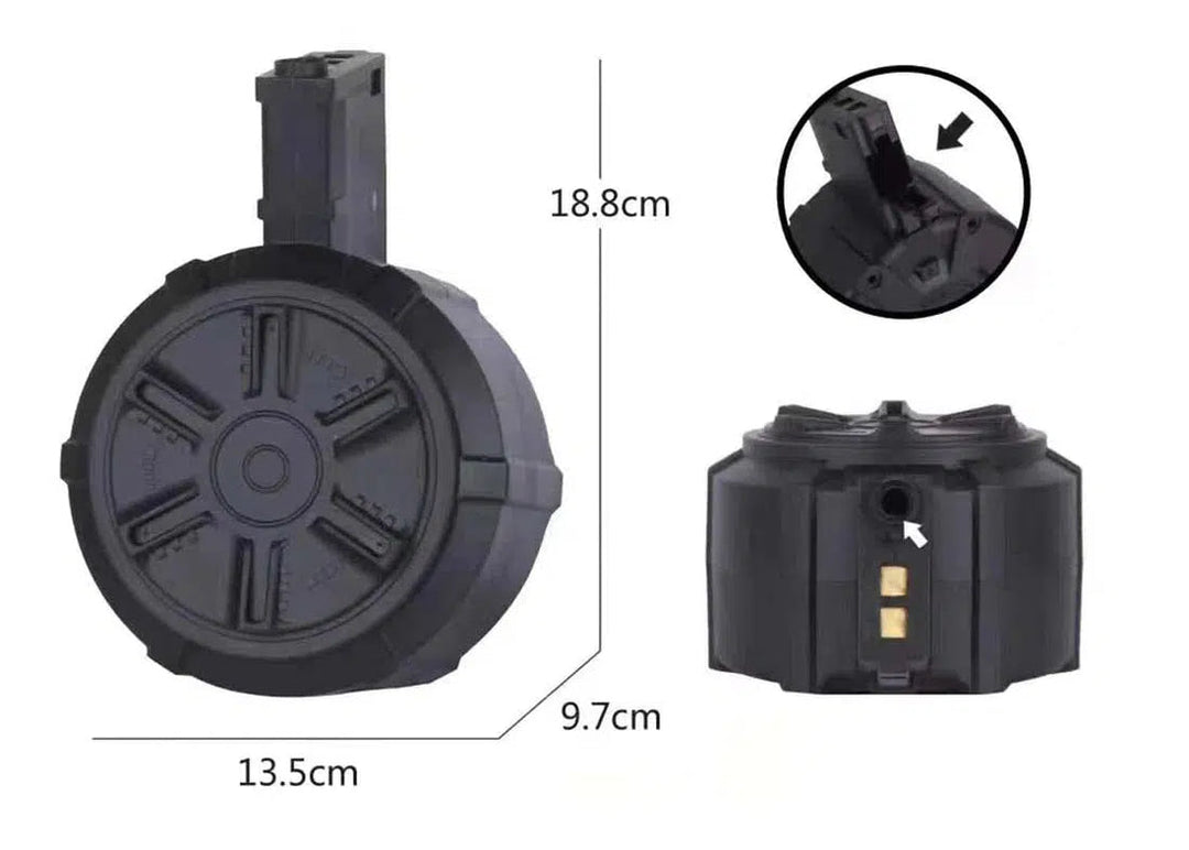 Chargeur à tambour pour pistolet à gel JingJi PDX SR16 SLR