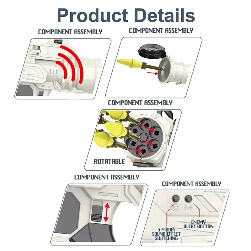 Lance-roquettes Nerf Guns à 6 balles